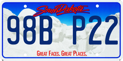 SD license plate 98BP22