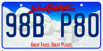 SD license plate 98BP80