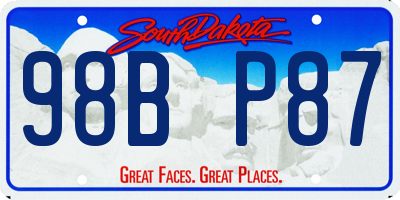 SD license plate 98BP87