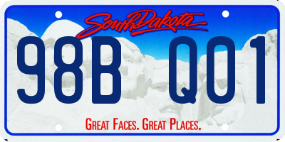 SD license plate 98BQ01