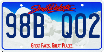 SD license plate 98BQ02