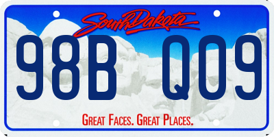 SD license plate 98BQ09