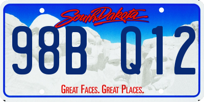 SD license plate 98BQ12