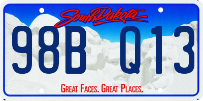 SD license plate 98BQ13