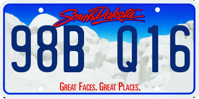 SD license plate 98BQ16