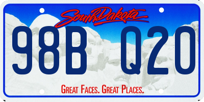 SD license plate 98BQ20