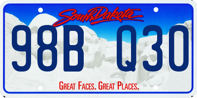 SD license plate 98BQ30