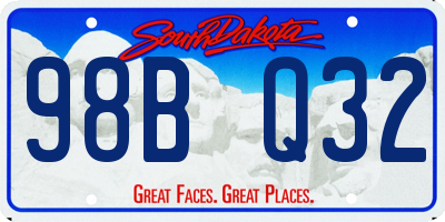 SD license plate 98BQ32
