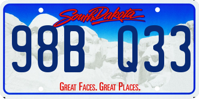 SD license plate 98BQ33