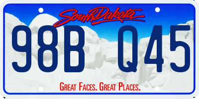 SD license plate 98BQ45
