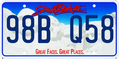 SD license plate 98BQ58