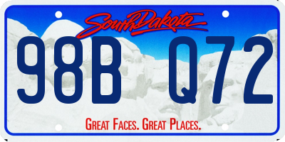 SD license plate 98BQ72