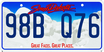 SD license plate 98BQ76