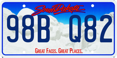 SD license plate 98BQ82