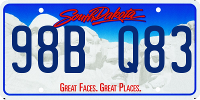 SD license plate 98BQ83