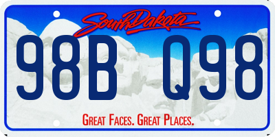 SD license plate 98BQ98