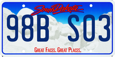 SD license plate 98BS03