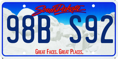 SD license plate 98BS92