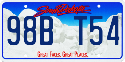 SD license plate 98BT54