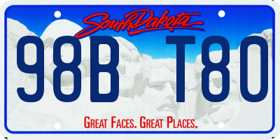 SD license plate 98BT80