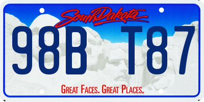 SD license plate 98BT87