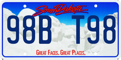 SD license plate 98BT98