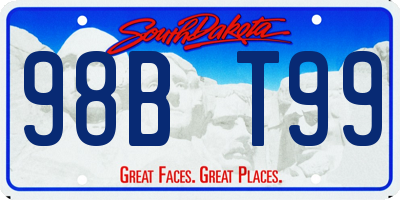 SD license plate 98BT99
