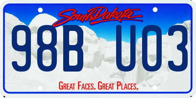 SD license plate 98BU03