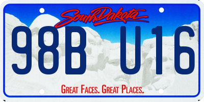 SD license plate 98BU16