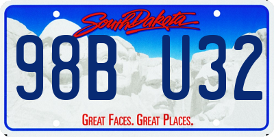 SD license plate 98BU32