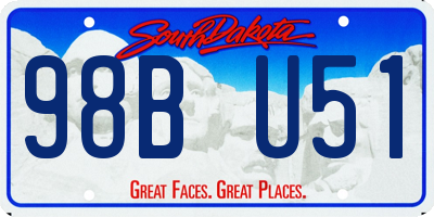 SD license plate 98BU51