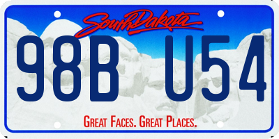 SD license plate 98BU54
