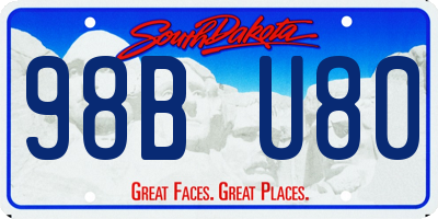 SD license plate 98BU80
