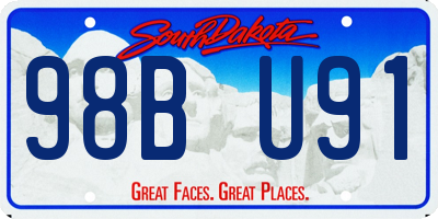 SD license plate 98BU91