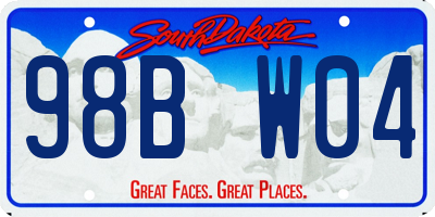 SD license plate 98BW04