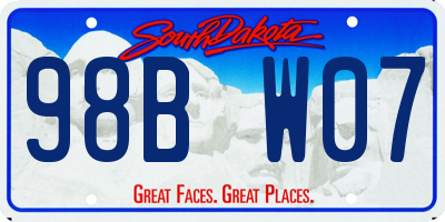 SD license plate 98BW07