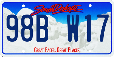 SD license plate 98BW17