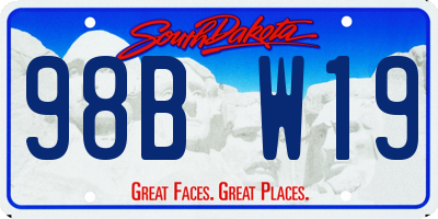 SD license plate 98BW19