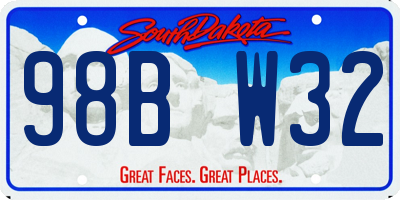 SD license plate 98BW32