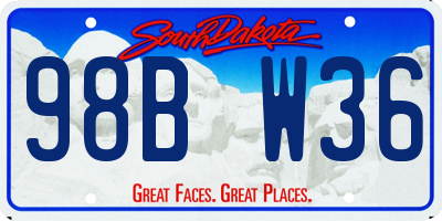 SD license plate 98BW36
