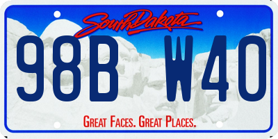 SD license plate 98BW40