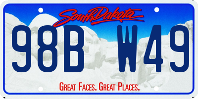 SD license plate 98BW49