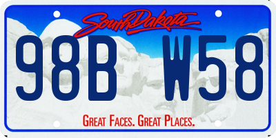 SD license plate 98BW58