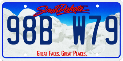 SD license plate 98BW79
