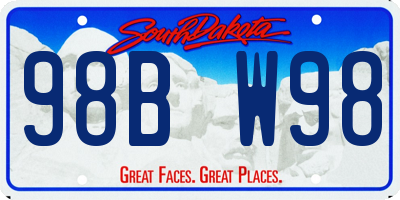 SD license plate 98BW98