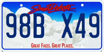 SD license plate 98BX49