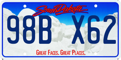 SD license plate 98BX62