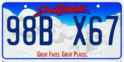SD license plate 98BX67