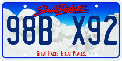 SD license plate 98BX92