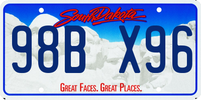 SD license plate 98BX96